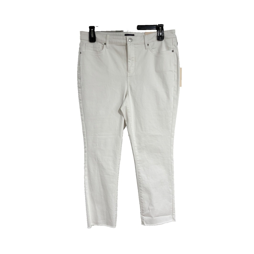 NYDJ white jeans denim stretch SHERI SLIM cropped‎ sz 16 BRAND NEW $109 A2b
